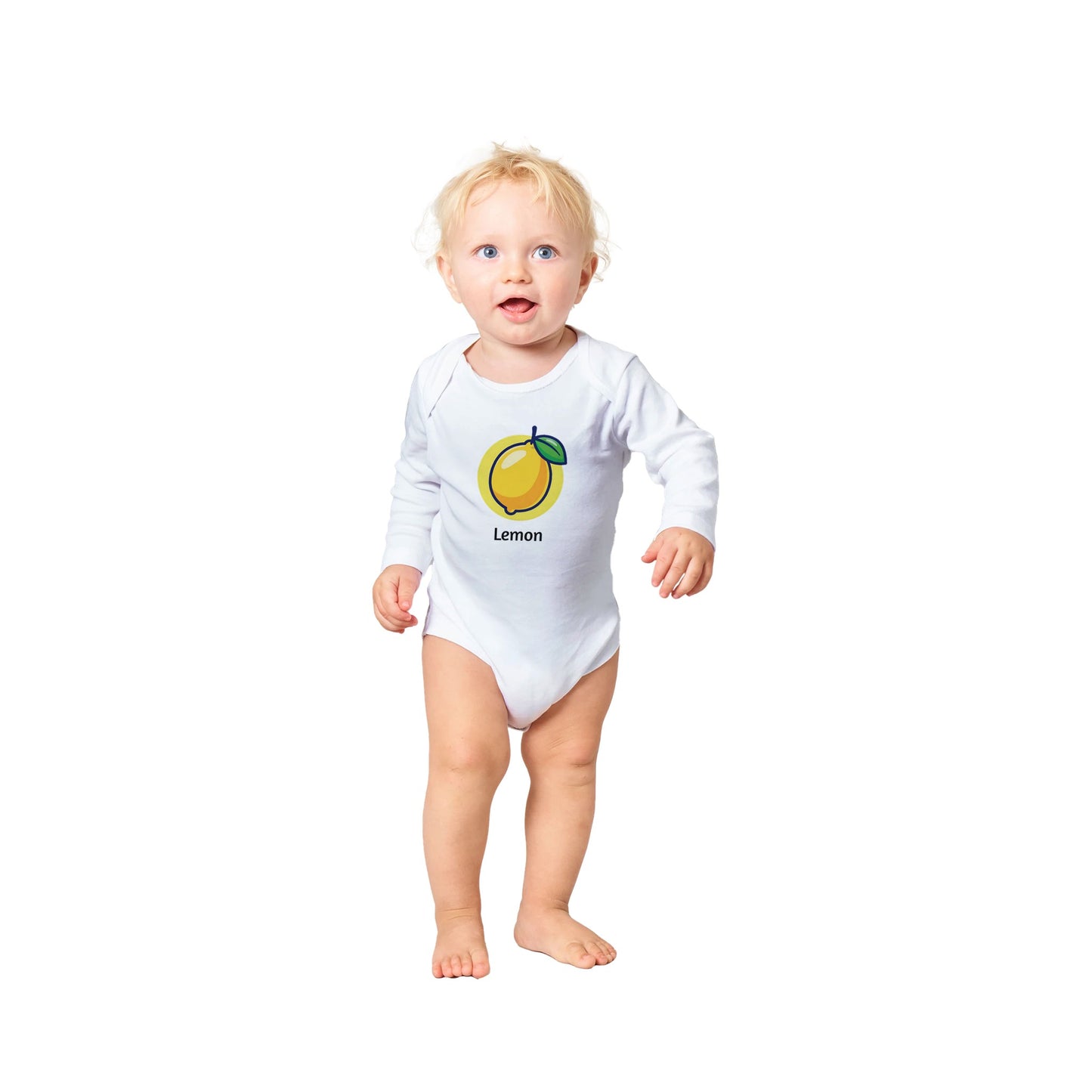 Classic Lemon Baby Long Sleeve Bodysuit